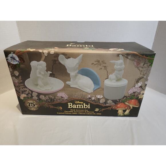 Disney Other - Disney Bambi 75th Anniversary Limited Edition Ceramic Office Desk Accessory Set